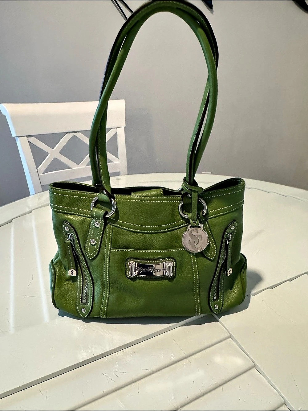 Sofia Caperelli Green Leather Shoulder Bag